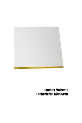 Beyaz Gold Şeritli Lambader Şapkası Beyaz