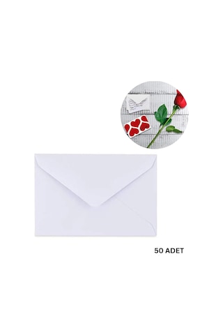 Hediye Kartı Zarfı, 13x18 Cm, Davetiye, Düğün, Fotoğraf, Not Kağıdı Zarfı, 50 Adet, Beyaz