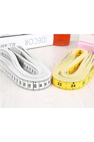 2 Adet Sarı Ve Beyaz Renk Terzi Mezurası 1.50 M Cm-inch