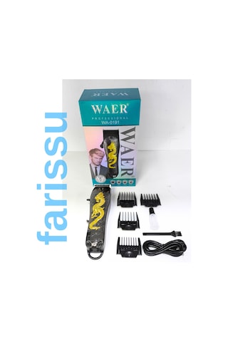 Waer Profesyonel Şarjlı Saç Sakal Tıraş Makinesi - Wa-0191 Altın Ejderha Tasarımlı
