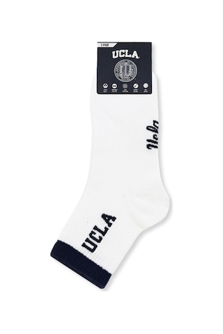 Ucla Julıo 3'lü Beyaz Uzun Jakarlı Pamuk Standard Fit Unisex Çorap