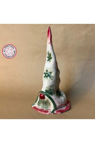 Uretti - Zehra 8449 - El Yapımı Seramik Tasarım Yılbaşı Ağacı Biblo - 10 X 22 Cm 1 Adet