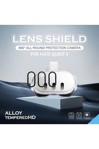 Fastbuy Meta Quest 3 Vr Kulaklık İçin 3 Adet Hd Temperli Cam Lens Koruyucu Film - Siyah Siyah
