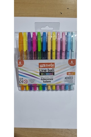 Mynote My Note Line Ball 12'li Tükenmez Kalem Çok Renkli