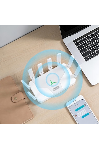 Go Des Gd-wps018 1200m 8 Antenli 5ghz Wifi Sinyal Güçlendirici Router Beyaz