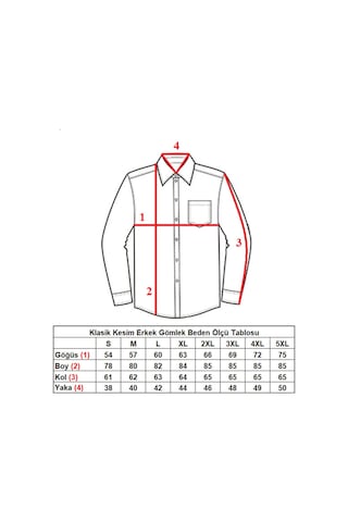 Beyaz Armür Desenli Rahat Kesim Uzun Kol Erkek Gömlek Tek Cepli Klasik Regular Fit 001