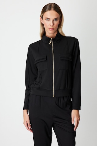 On Kadın Cep Detaylı Dik Yaka Eşofman Üstü 66509 Siyah Siyah