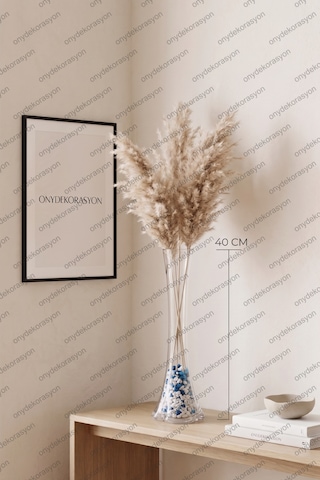 40 Cm El Yapımı Fil Ayağı Cam Vazo Dekoratif Şeffaf Modern Salon Vazosu