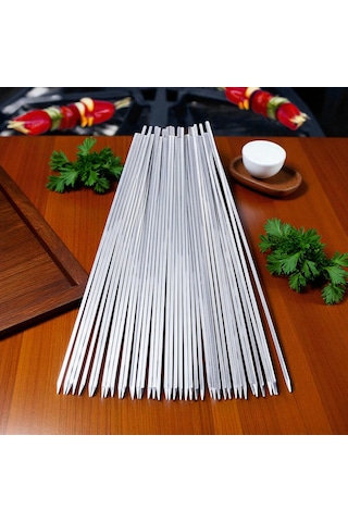 50 Adet Ciğer Şişi,galvaniz Mangal Ciğer Barbekü Şişi 55 Cm