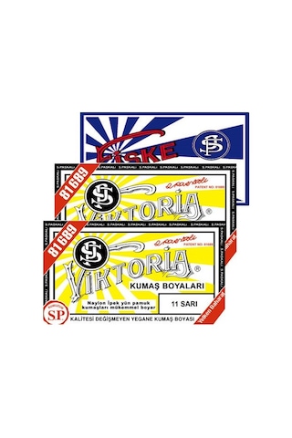 Viktoria Kumaş Boyası Sarı 2Pk+Fiske Sabitleme 1Pk