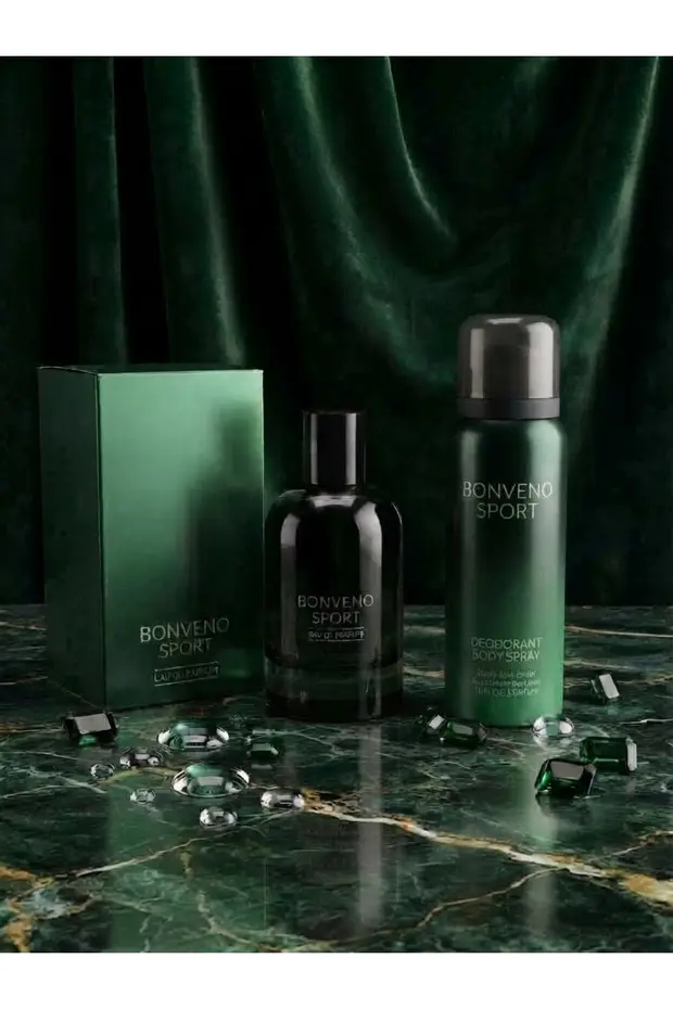 Bonveno Sport Yeşil Edp 100 Ml + 150 Ml Deodorant Erkek Parfüm Seti Aromatik