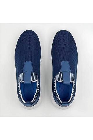 Daytex 1110 Erkek Slip-on - Full Triko Örgü Sneaker Mavi