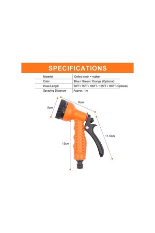 Besthome1 Genişleyici Bahçe Hortumu - 7 Fonksiyonlu Püskürtme Başlığı, 125ft/38m Yüksek Basınçlı Esnek Hortum