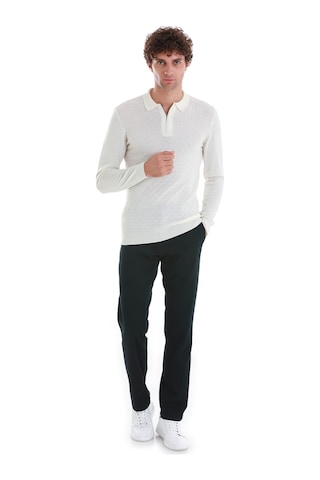 Hatemoğlu Ekru Regular Fit Jakarlı Polo Yaka Yünlü Triko Kazak 34202023a003 048 Ekru