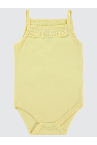 Civil Baby Kız Bebek Çıtçıtlı Badi 3-9 Ay Sarı
