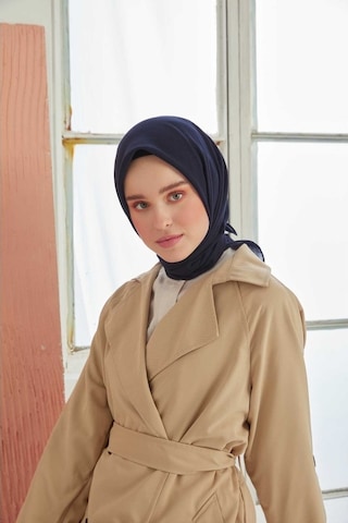 Miray Düz Pamuk Eşarp - Lacivert Lacivert