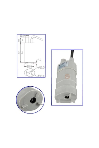 Mini Dalgıç Su Pompası 6-12 Volt 600l/h