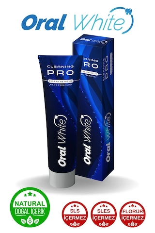 Oral White Cleaning Pro Ekstra Beyazlık Nane Ferahlığı Diş Macunu 75 ML
