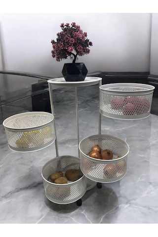 Magic Objects 4 Katlı Beyaz Açılır Kapanır Sebzelik Beyaz