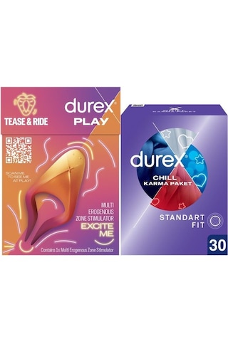Durex Çoklu Erojen Bölge Uyarıcı + Chill Karma Paket Prezervatif 30'lu