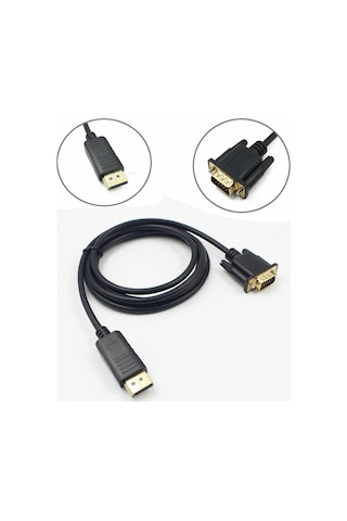 Displayport To Vga Display Port Vga Kablo 1.8M