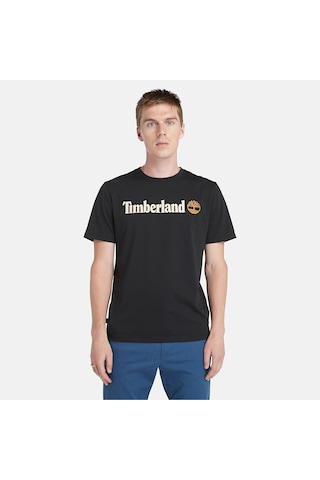 Timberland Kennebec River Linear Logo Short Sleeve Erkek T-shirt-32273 Siyah