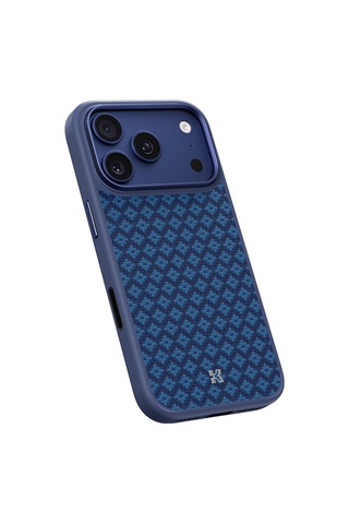 Apple Uyumlu iPhone 17 Pro  Kılıf M-safe Şarj Özellikli Benks Armorpro Armorgrid Serisi Kevlar Kapak Mavi Mavi