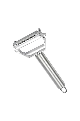Paslanmaz Çelik Çift Taraflı Y Tipi Sebze Soyacağı, Bir Yüzü Düz, Diğer Yüzü Julienne Kesici Bıçaklı, Ergonomik Saplı, Patates Meyve Ve Sebzeler İçin Dayanıklı Mutfak Aparatı