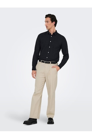 Only & Sons Onsbob Loose Cot Lın 0007 Pant Noos Erkek Gray Pantolon - 22031565 Gri