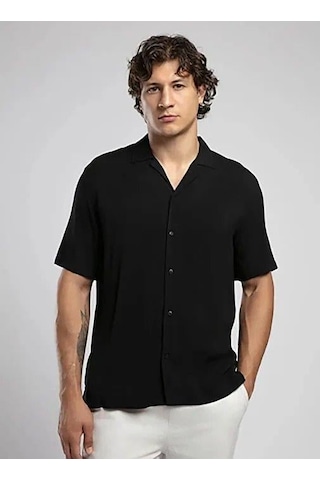 Lee Cooper Faylın Erkek Kısa Kol Dokuma Gömlek 252 Lcm 241020-27733 SİYAH