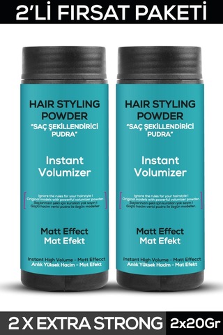 Fontenay Saç Şekillendirici Pudra Toz Wax Matt Effect Mavi 20gr X2 + 400ml Saç Spreyi 3'lü Set 2