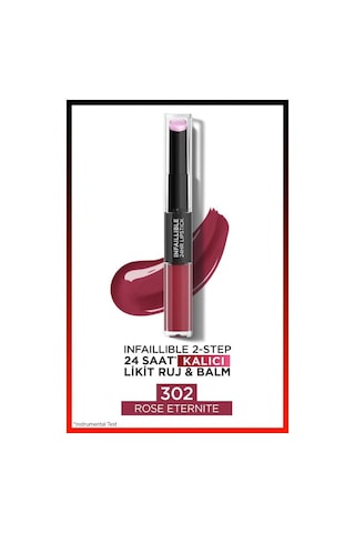 L'Oreal Paris Infaillible 2-Step 24 Saat Kalıcı Likit Ruj & Balm - 302 Rose Eternite