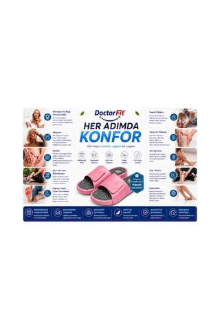 Doctor Fit Refleksoloji Rahatlatıcı,akapunktur Masaj Terliği Kahverengi Bayan Terliği 38 Numara