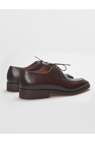 Klasik Hakiki Deri Kahverengi Bağcıklı Erkek Klasik Ayakkabı-kahverengi
