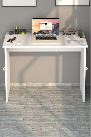 Çalışma Masası 90x54 - Bilgisayar Ofis Beyaz Ders Masası Beyaz