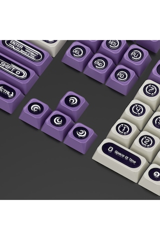 Mekanik Klavye Keycap -136 Tuşlu Mor - Beyaz Opal Tuş Takımı