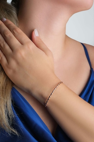 Minimal 18 Ayar Rose Altın Kaplama Gümüş Kelepçe Bileklik Rose