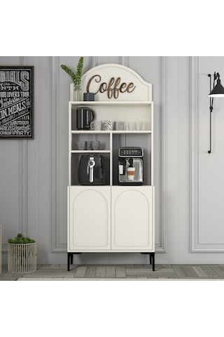 Lyon Kahve Köşesi 80cm - Krem / Siyah