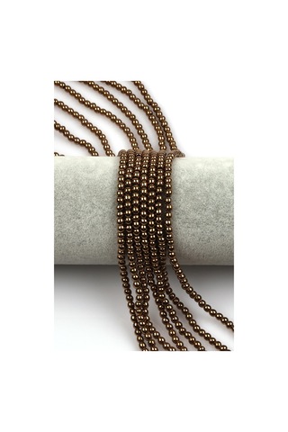 Bakır Renkli Hematit Dizi 4 Mm Küre Kesim Gümüş