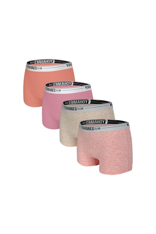 Yohannes Club, Kız Çocuk, Pamuklu Boyshort Boxer , 4'lü Paket, Karışık Renkli Çok Renkli
