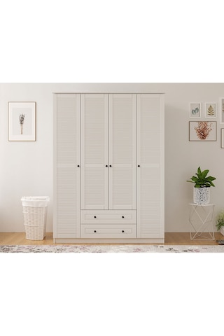 Rabi Mobilya Diva Country 4 Kapak 2 Çekmece Mega Gardırop