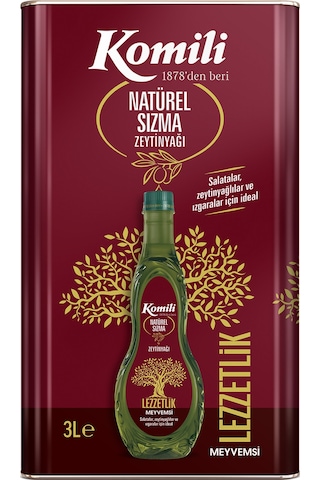 Komili Lezzetlik Meyvemsi Natürel Sızma Zeytinyağı 3 L