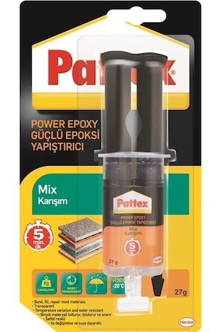 Pattex Henkel Power Epoxy Mix Güçlü Enjetörlü Çiftli Yapıştırıcı
