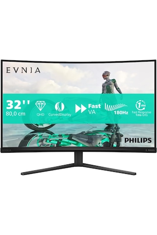 Philips Uyumlu  Evnia 31.5" 32m2c3500l 180hz 0.5ms 2k Qhd Kavisli Gaming Monitör