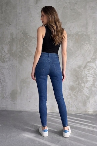 St.poll Likralı Yüksek Bel Skinny Fit Jeans Pantolon Mavi