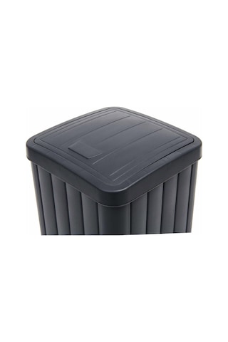 Kpmm Çizgi Desenli Banyo Çöp Kovası - Antrasit - 5 Lt Çok Renkli