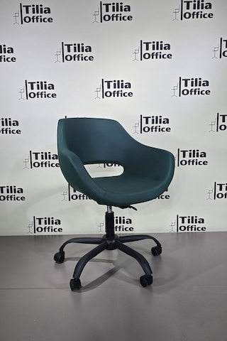 Monaco Çalışma Kesim Koltuğu Yonca Tekerlekli Siyah Ayak Koyu Yeşil