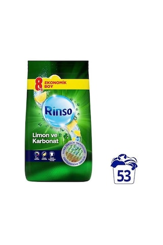 Rinso Limon ve Karbonat Renkliler ve Beyazlar İçin Toz Çamaşır Deterjanı 8 KG