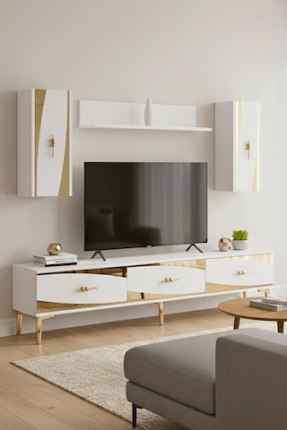 Tvr1813bg - Elips Tvr180 Ünitesi Takım Beyaz - Sılver 180cm Beyaz - Gold