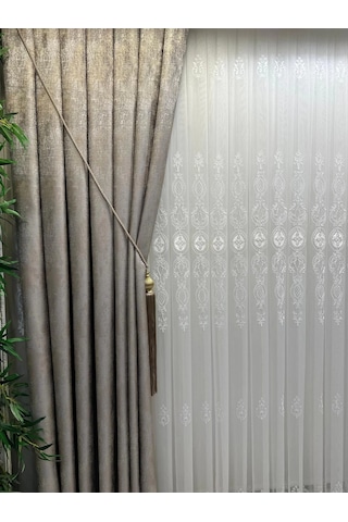 Nivemeshome Pera V-5401 1/3 Sık Pileli Fon Perde Apm Vizon